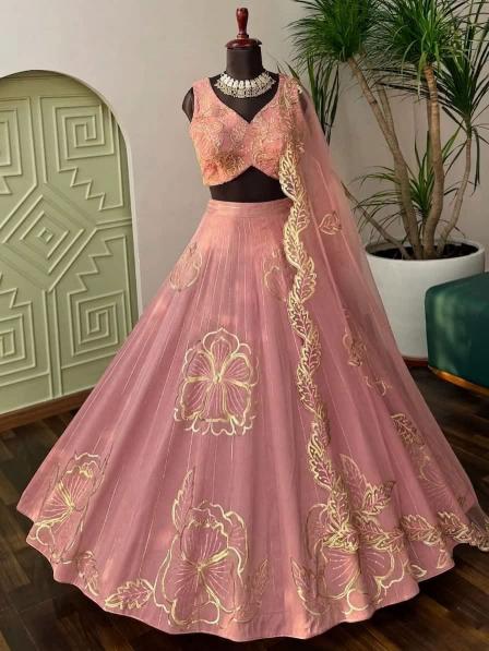 Dusty Rose Pink Bridal lehenga choli wholesalers